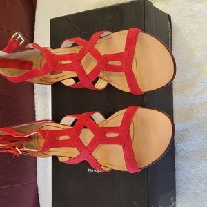 Red Suede Sandals